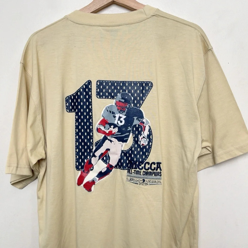 Mecca Mens Medium Short Sleeve Vintage Embroidered Print Logo Tshirt - Picture 8 of 11